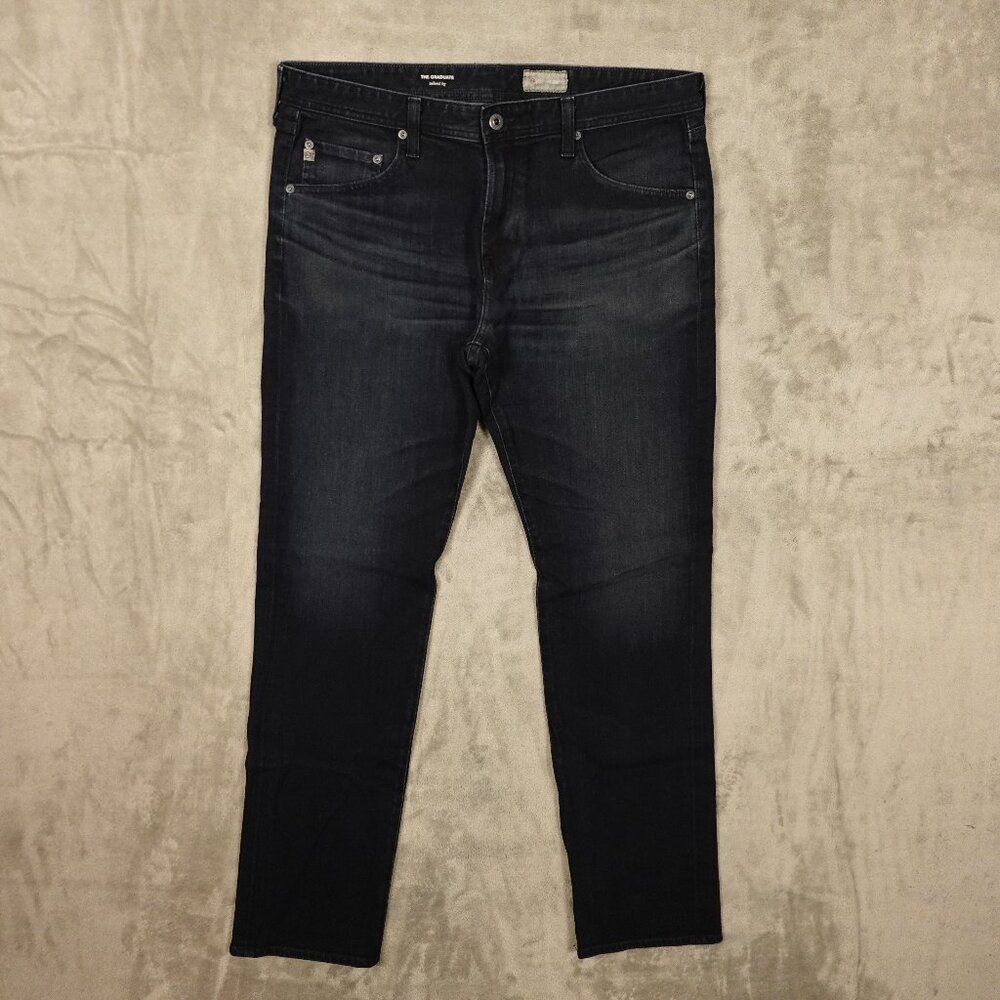 AG Adriano Goldschmied Graduate Jeans Men’s 36x34 Dark Wash Tailored Leg Denim